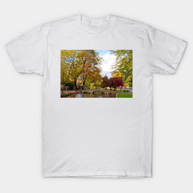 Autumn Trees Bourton on the Water Cotswolds T-Shirt by AndyEvansPhotos